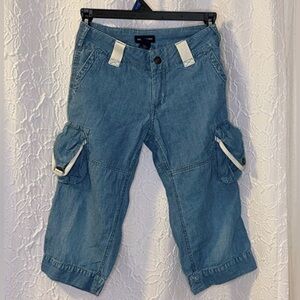 Ralph Lauren cargo chambray capri shorts with puffy pockets size 8